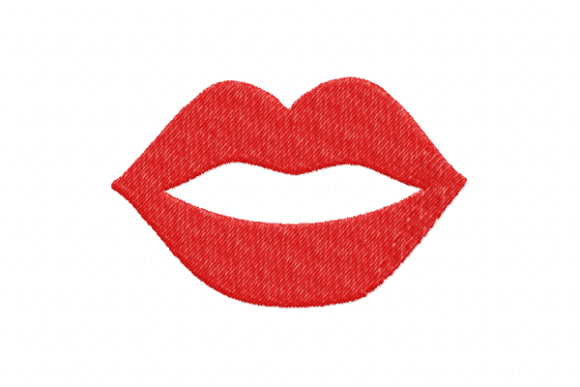 Lips Embroidery Design