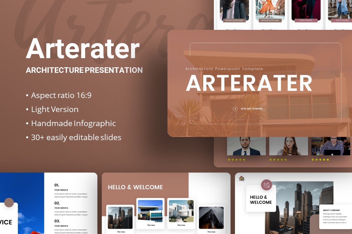 Plantilla de presentación de arquitectura Arterater