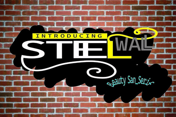 Steel Wall Czcionki do Wyświetlania Czcionka Przez AleraStd.