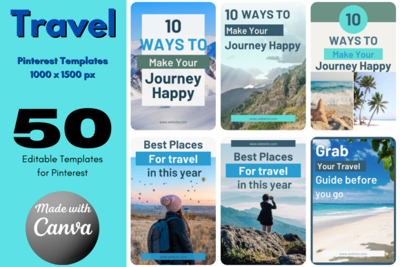 Travel Pinterest Templates Social Media
