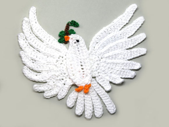 Dove Peace Crochet Applique