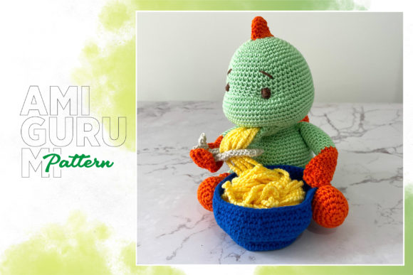 Cute Dinosaur Eating Spaghetti