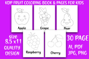KDP Fruit Coloring Pages for Kids Graphic by Bright Art · Creative Fabrica