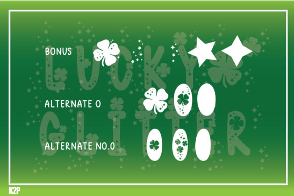 Lucky Glitter Font PNG with transparent background - Preview 3