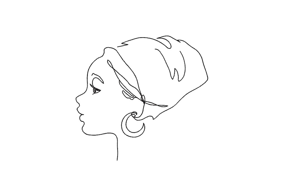 A Woman with a Headdress and an Earring