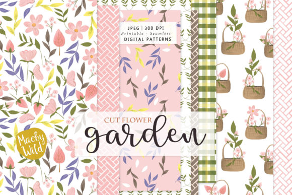 Garden Cut Flower Seamless Patterns