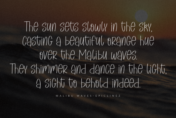 Malibu Waves Font PNG with transparent background - Preview 1