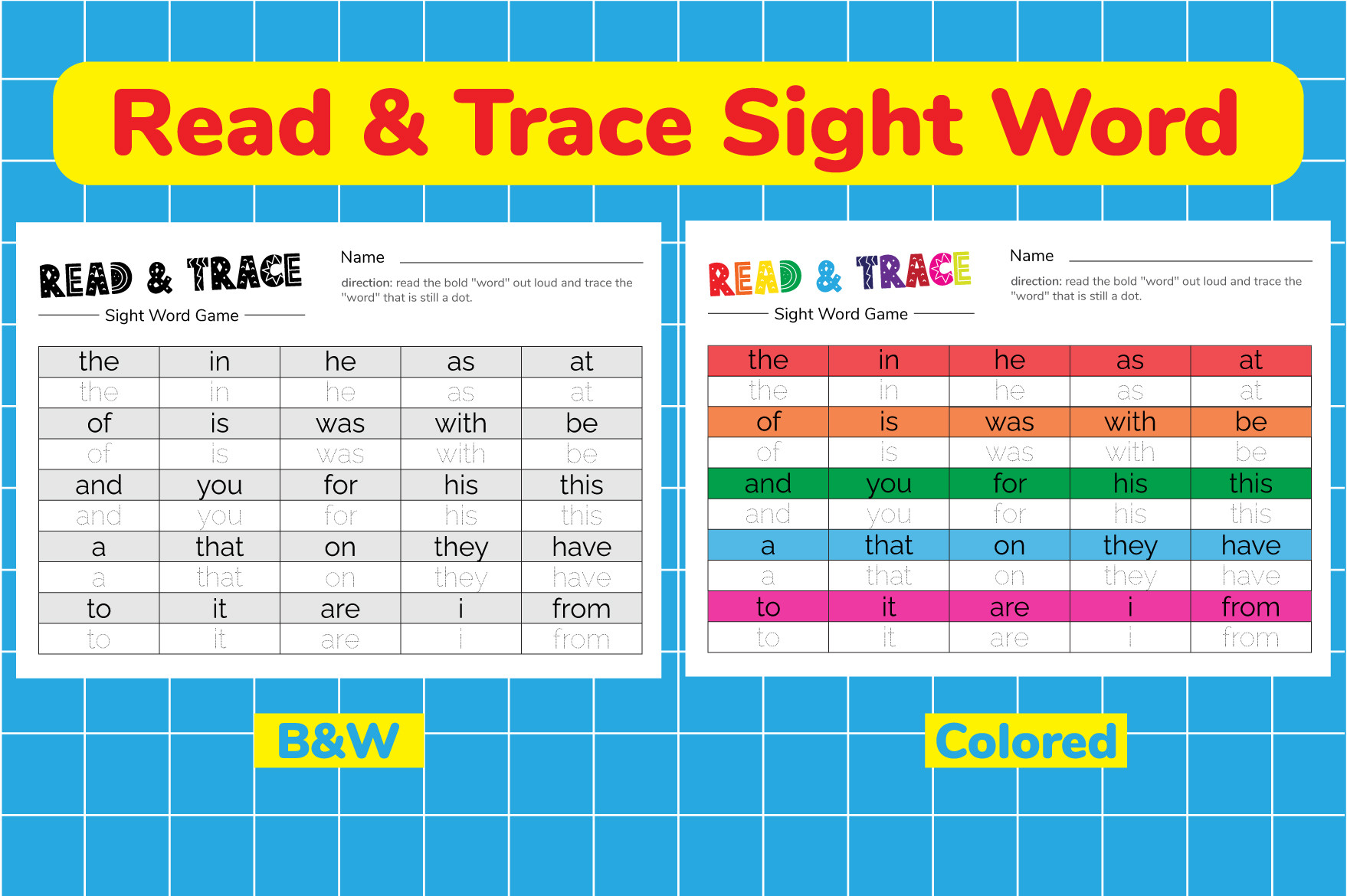 Read & Trace Sight Word cover