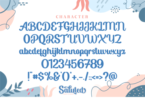 Saluted Font PNG with transparent background - Preview 3