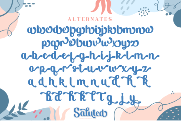 Saluted Font PNG with transparent background - Preview 4