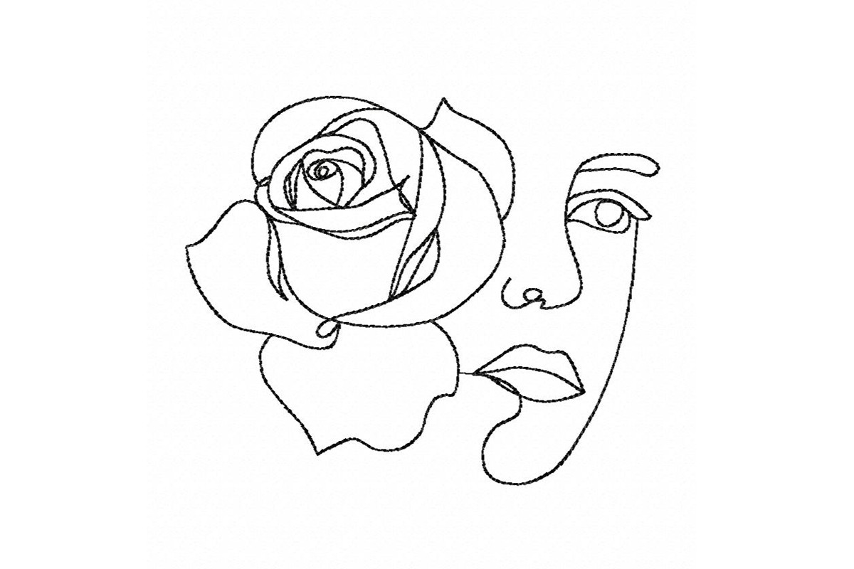 The Face of a Woman with a Rose