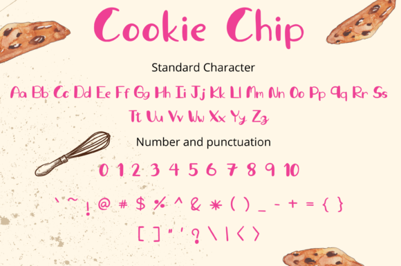 Cookie Chip Font PNG with transparent background - Preview 1