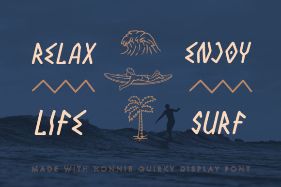 Honnie - Quirky Display Font PNG with transparent background - Preview 2