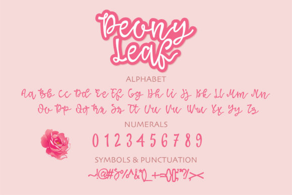Peony Leaf Font PNG with transparent background - Preview 1