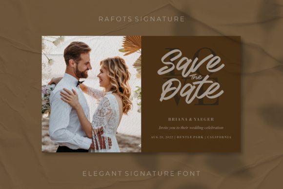 Rafots Signature Font PNG with transparent background - Preview 3