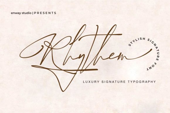 Rhythem Signature Font PNG with transparent background - Preview 1