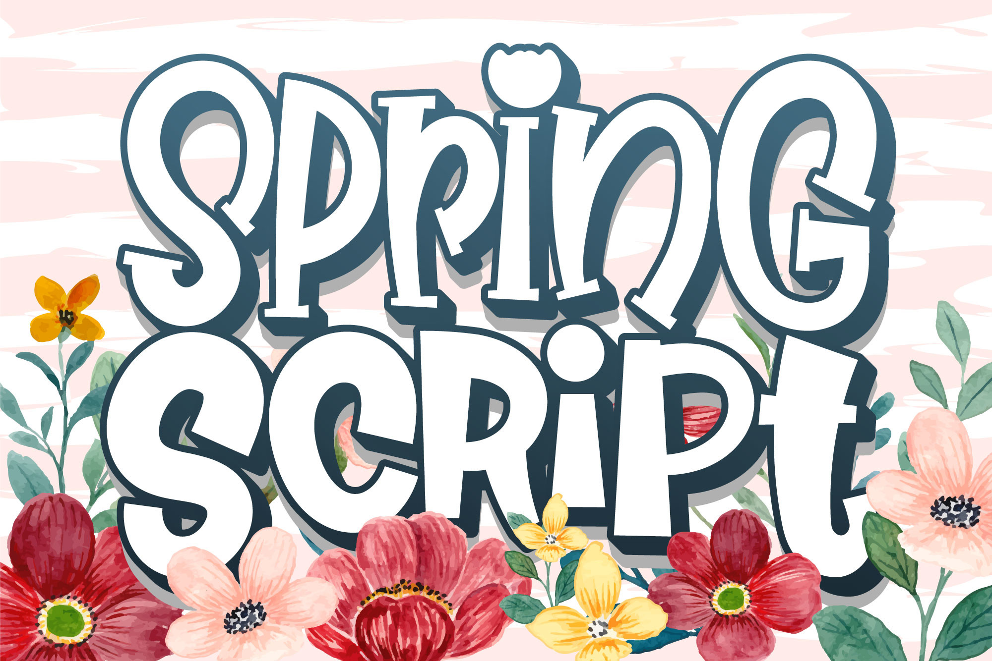 Spring Script preview, fun display font