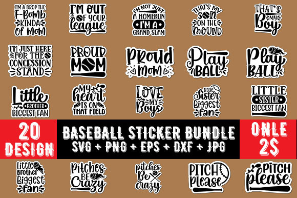 Baseball 20 Sticker Bundle Graphic by PixelCraft Studio · Creative Fabrica