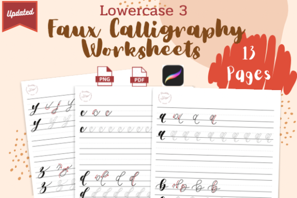 Faux Calligraphy Practice Sheets 3