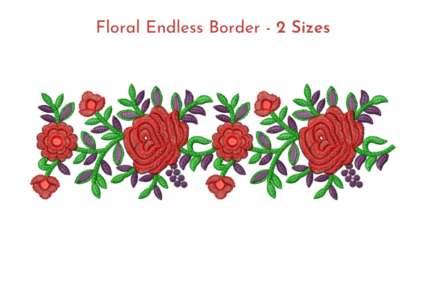 Red Rose Endless Border · Creative Fabrica