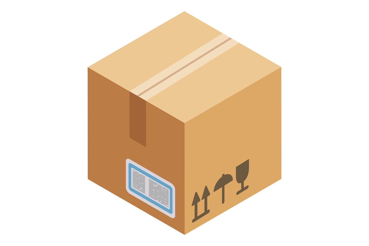 Shipping Package Icon. Brown Paper Cardb Graphic by microvectorone ...