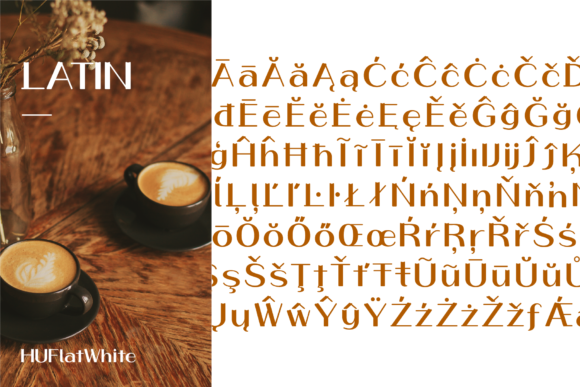 HU Flat White Font PNG with transparent background - Preview 3