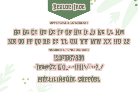 Restoe Iboe Font PNG with transparent background - Preview 3