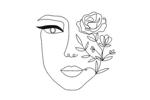 Woman with Flowers Rose