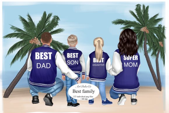 Family Clipart, Customizable Clipart Graphic Illustrations By ArtDekoCo