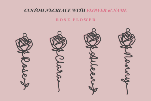 Rose Birth Flower Duo Font PNG with transparent background - Preview 1