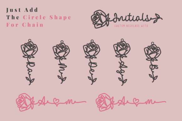 Rose Birth Flower Duo Font PNG with transparent background - Preview 2