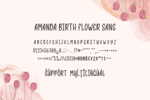 Rose Birth Flower Duo Font PNG with transparent background - Preview 5