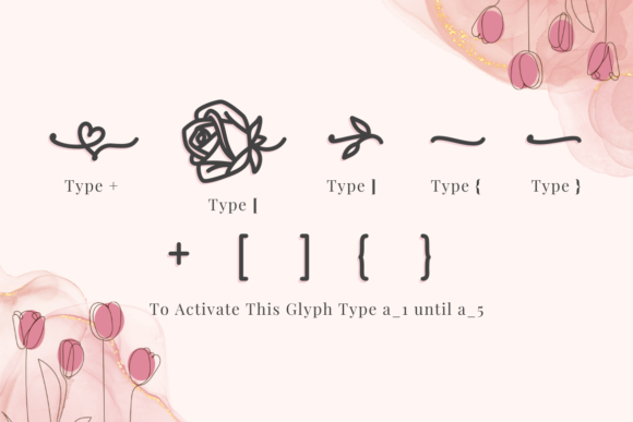 Rose Birth Flower Duo Font PNG with transparent background - Preview 6