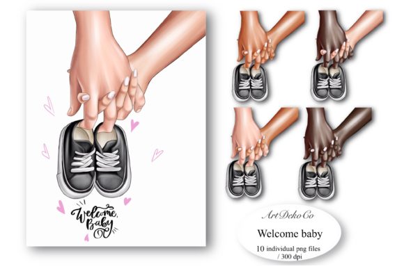 Parents-to-be Clipart,Family Clipart Graphic Illustrations By ArtDekoCo