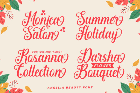 Angelia Beauty Font PNG with transparent background - Preview 2