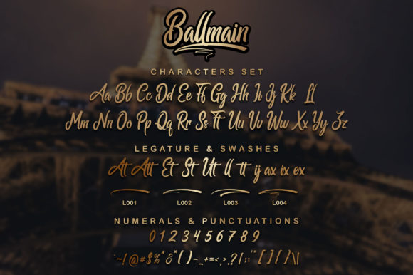 Ballmain Font PNG with transparent background - Preview 6