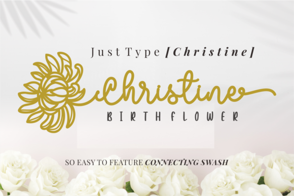 Christine Birth Flower Duo Font - Preview 3
