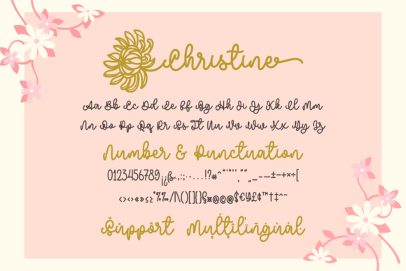 Christine Birth Flower Duo Font - Preview 4