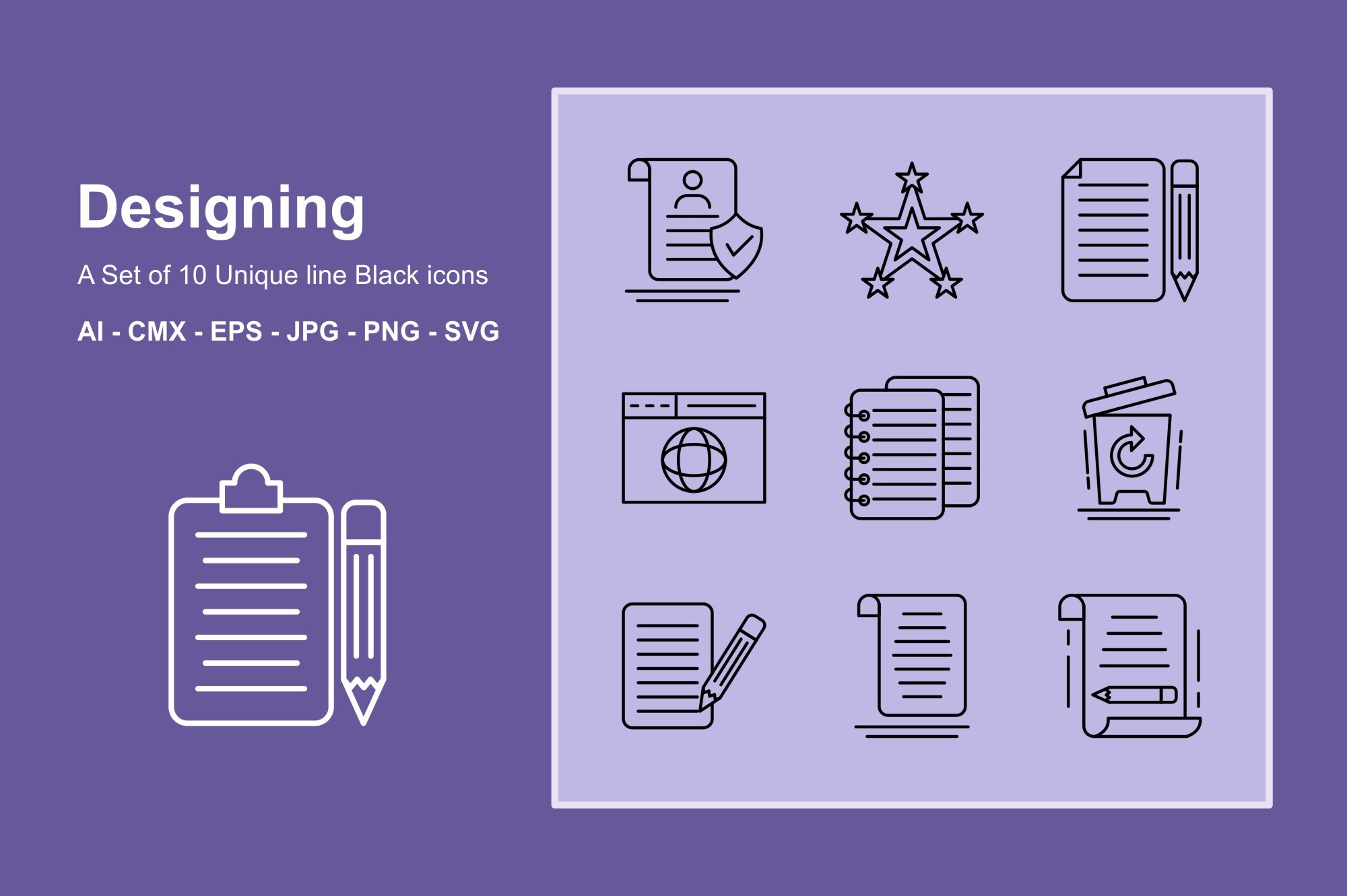 Designing Line Black Icon Set Graphic by JM Graphics · Creative Fabrica