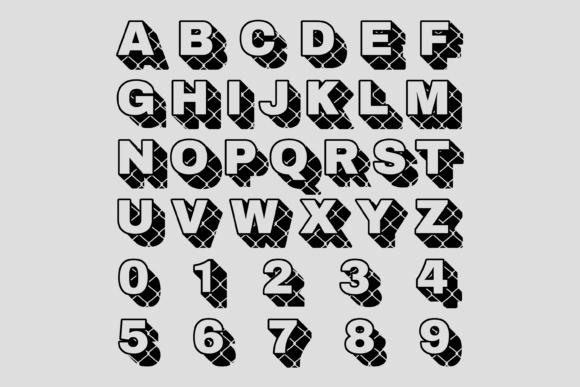 Mesh Font PNG with transparent background - Preview 1
