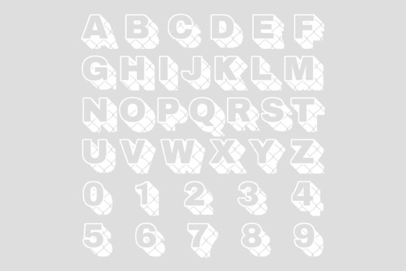 Mesh Font PNG with transparent background - Preview 2