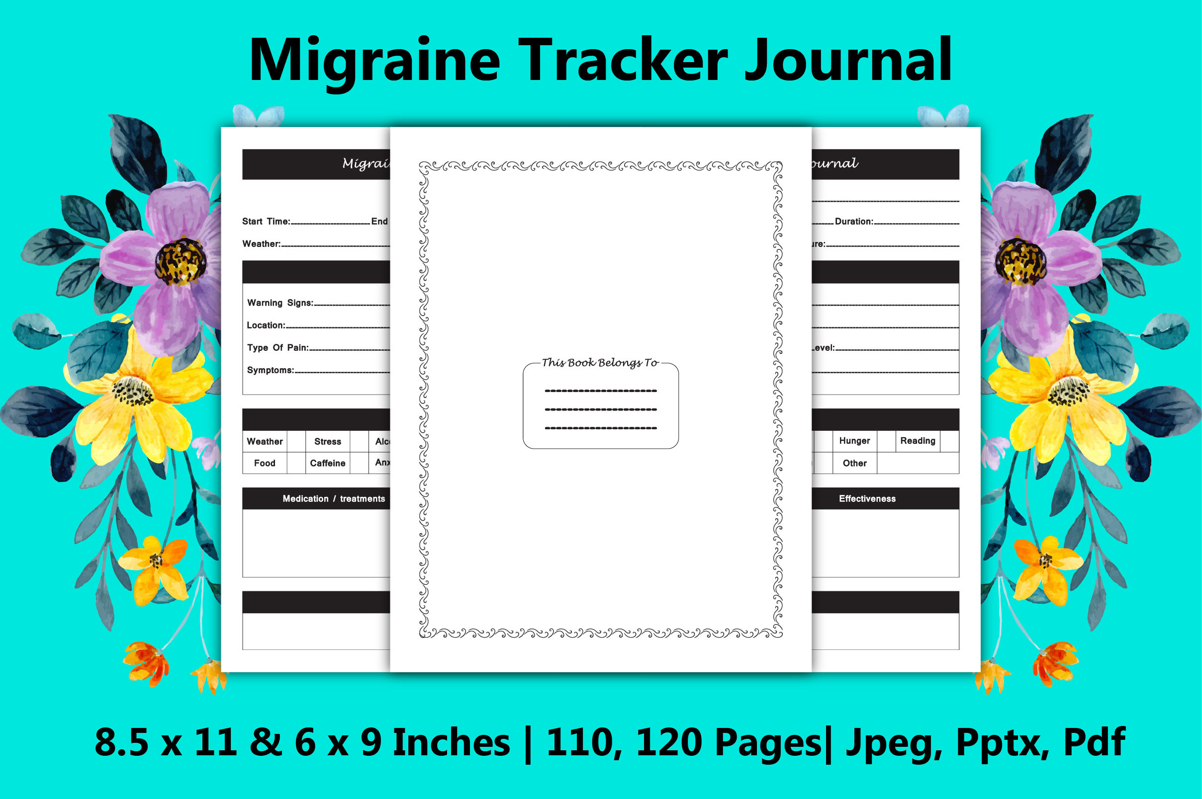 Migraine Tracker Journal - KDP Interiors Graphic by BlackCatArea ...