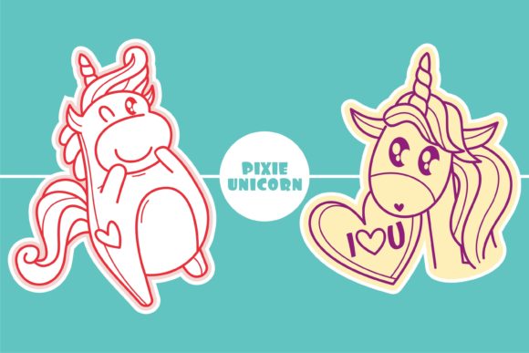 Pixie Unicorn Font PNG with transparent background - Preview 1
