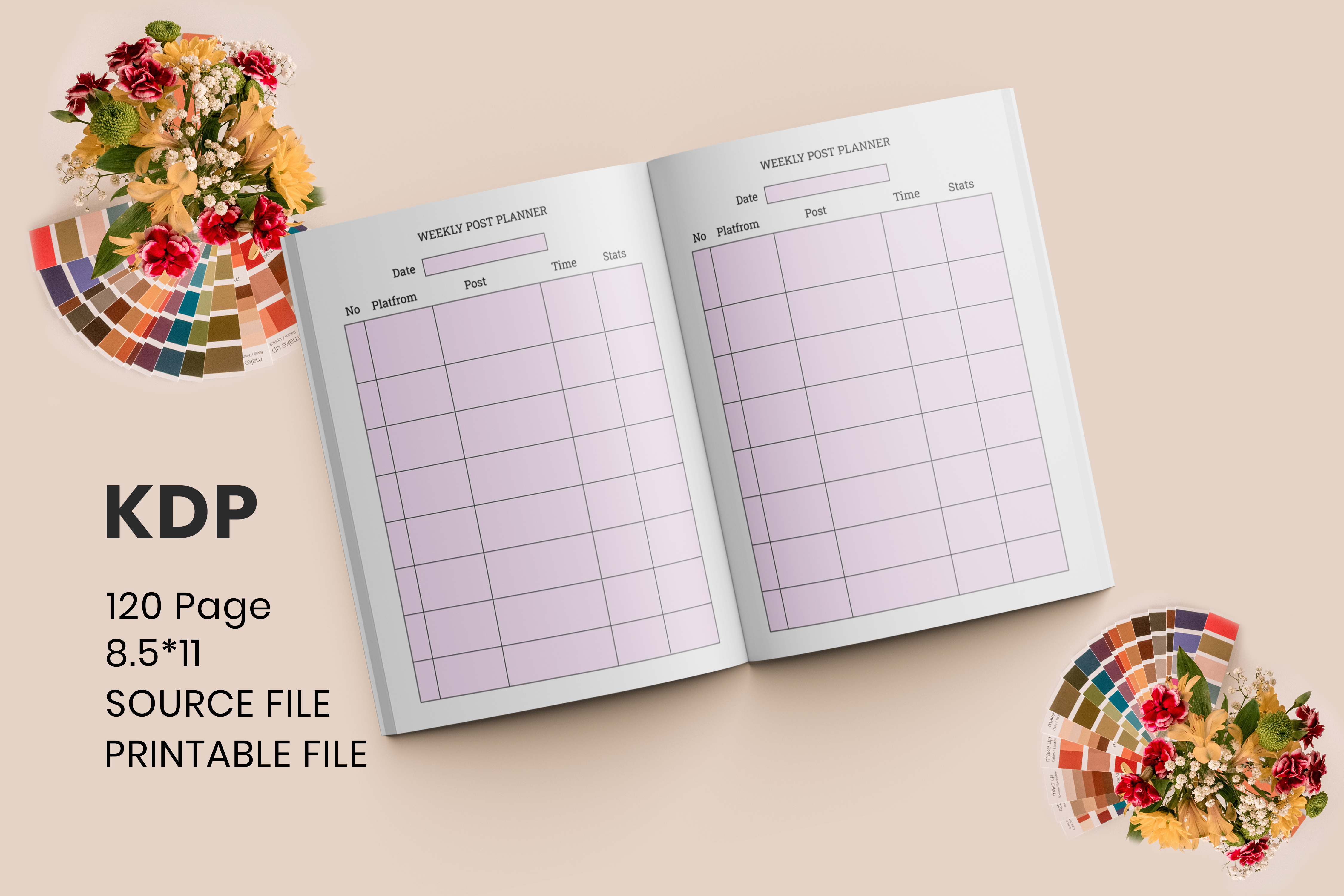 Weekly Post Planner KDP Interiors Graphic by SM Designs · Creative Fabrica