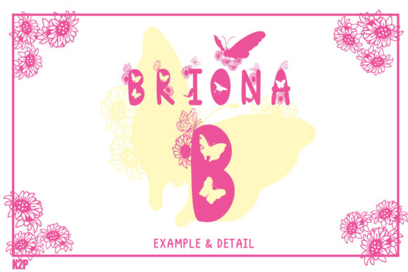 Butterfly and Sunflower Font PNG with transparent background - Preview 4
