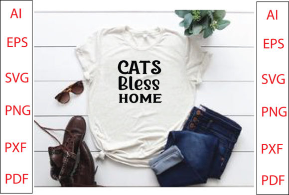 CATS BLESS HOME Graphic T-shirt Designs By Top Prints Tee