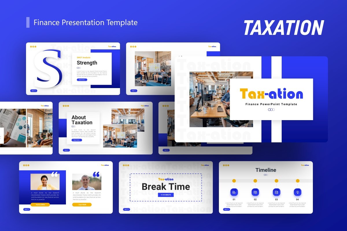 Taxation Finance Presentation Template for Business and Creative Use