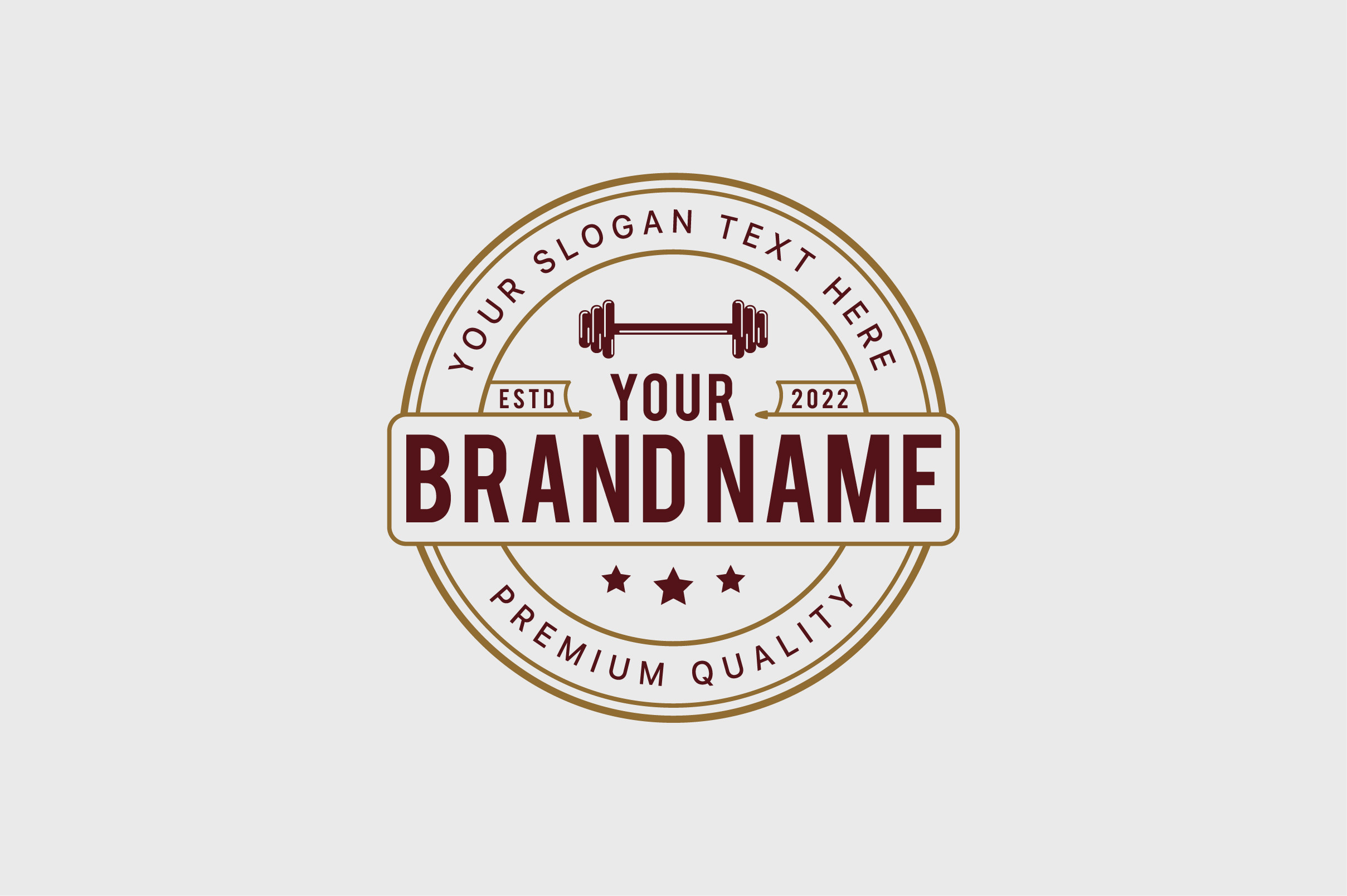 Fitness Retro Badge Logo