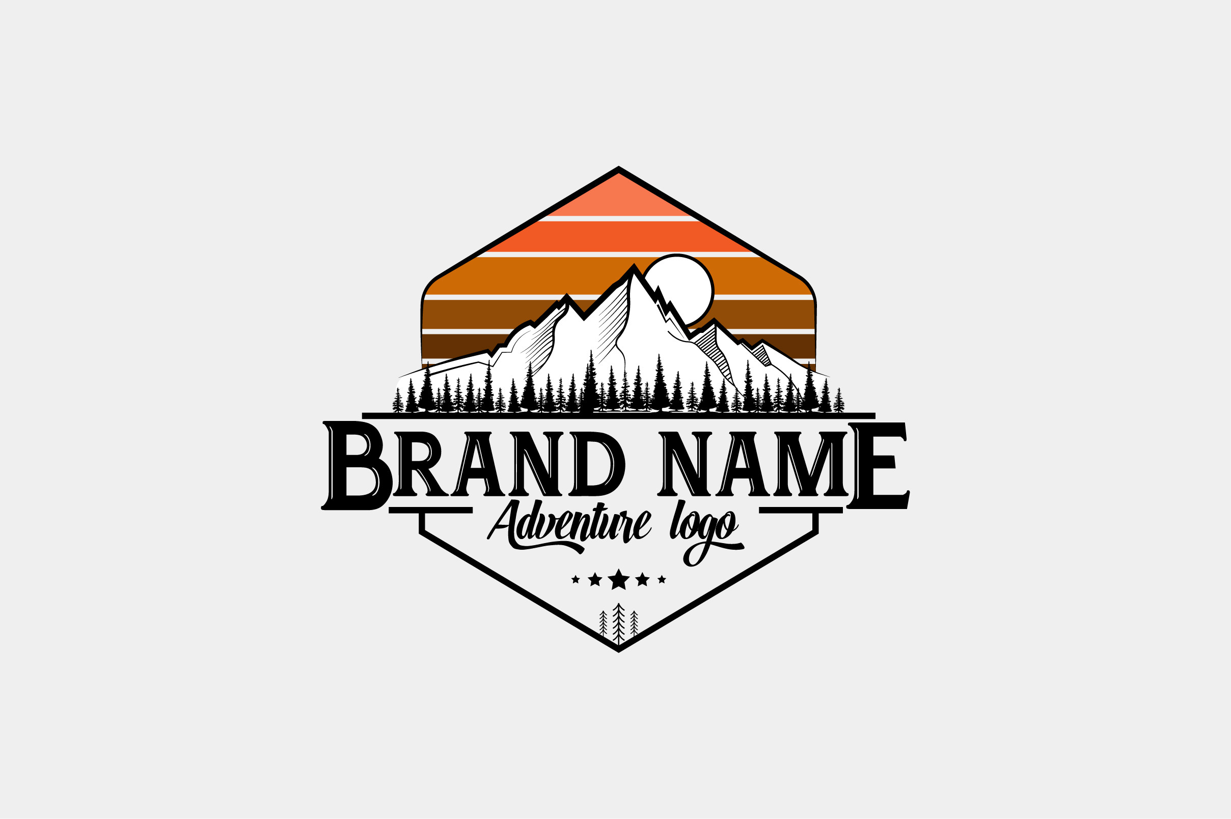 Mountain Badge Retro Logo Vector