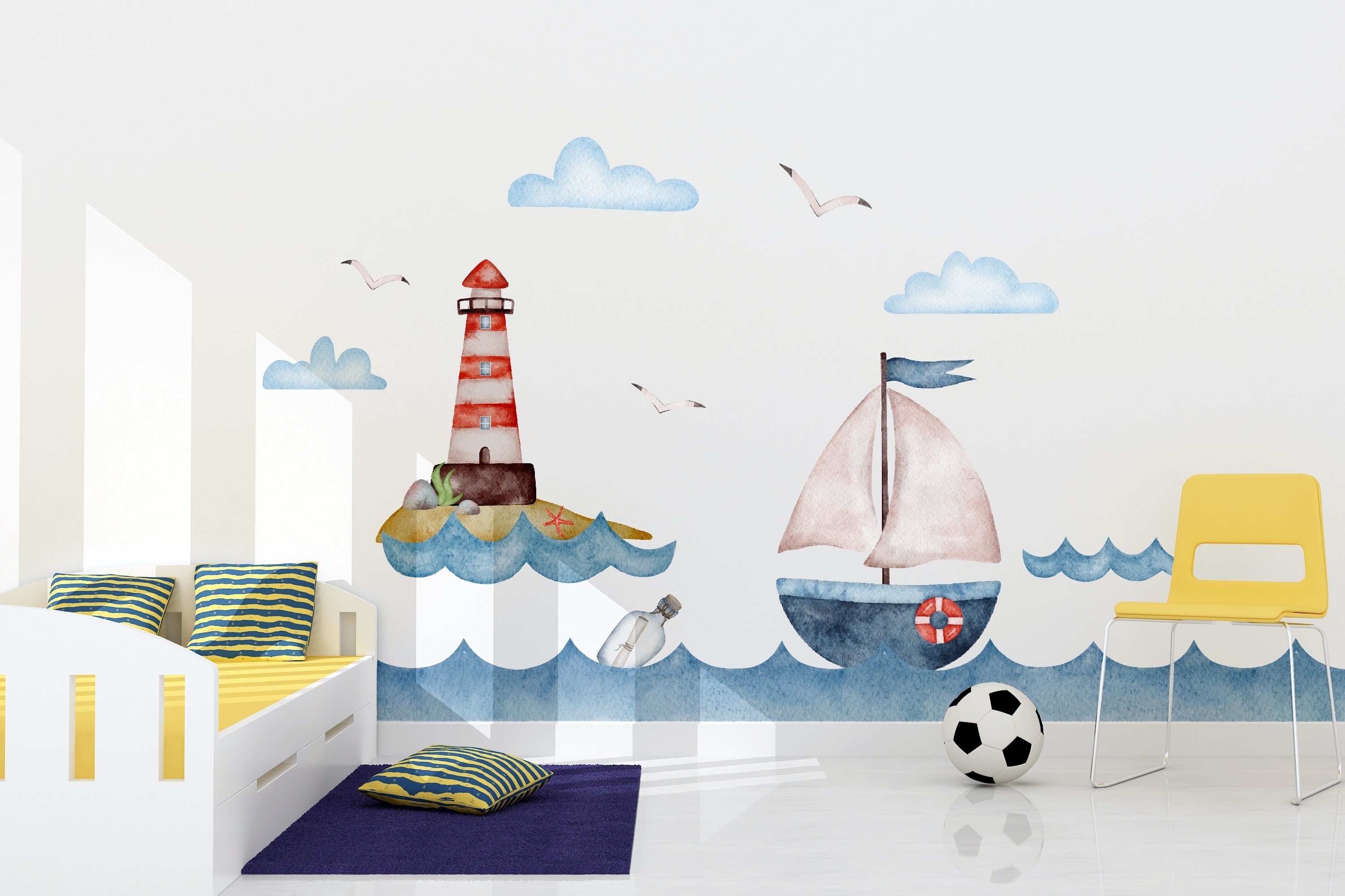 Nautical Watercolor Clipart Ocean Sea - photo 4